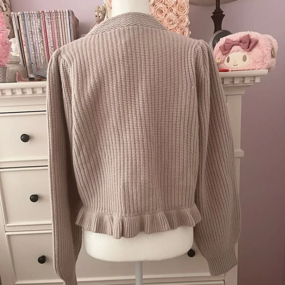 LoveShackFancy Adessa Cardigan in Dusty Mauve size XL - Picture 2 of 5